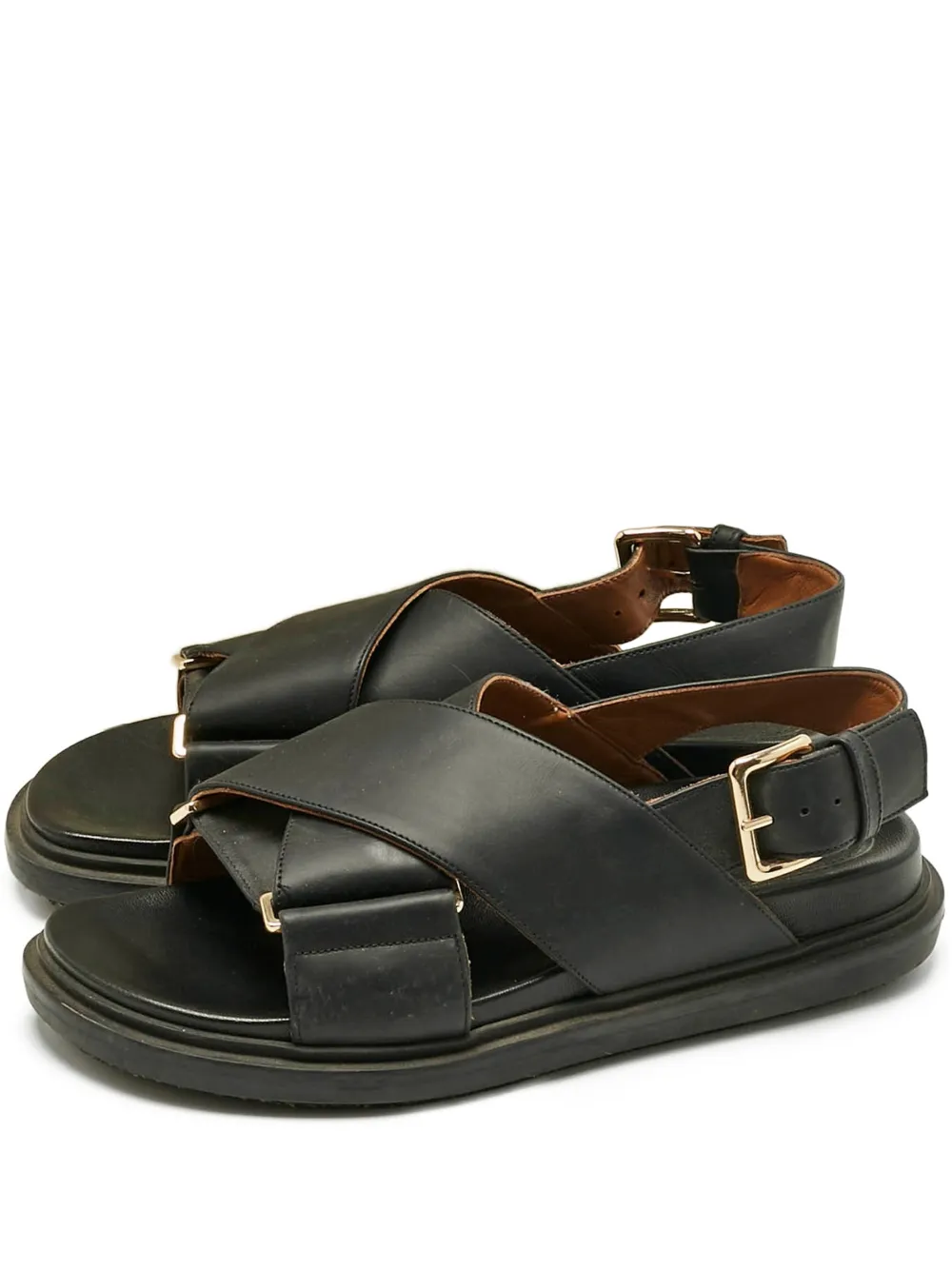 Marni Pre-Owned Fussbett leather flat sandals - Schwarz