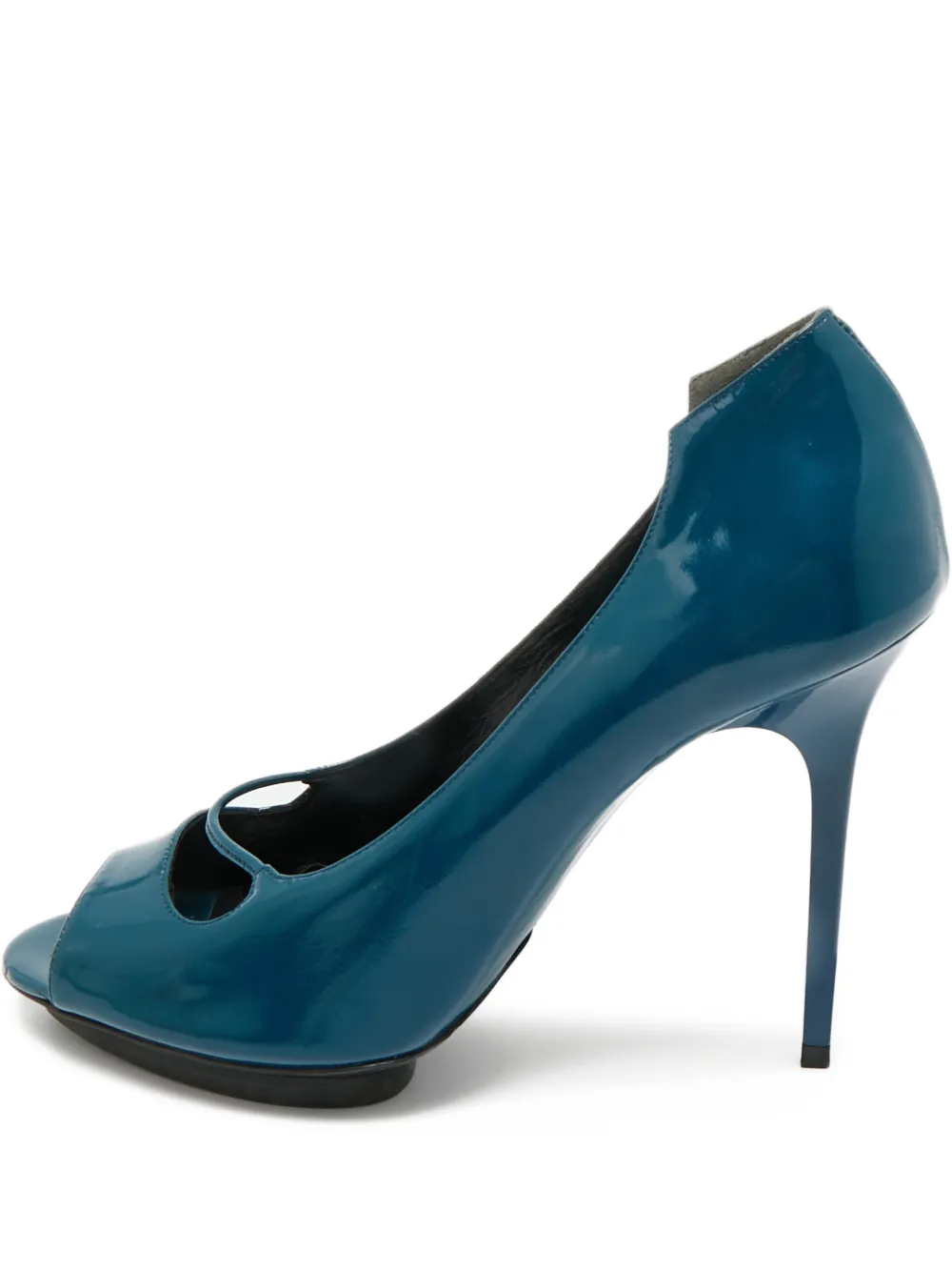 Balenciaga Pre-Owned leather peep-toe pumps - Blu