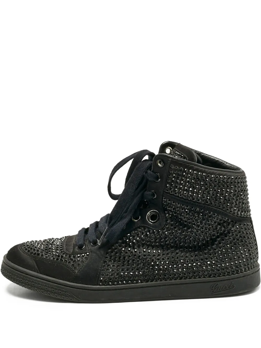 Gucci Pre-Owned Coda crystal embellished high-top sneakers - Schwarz