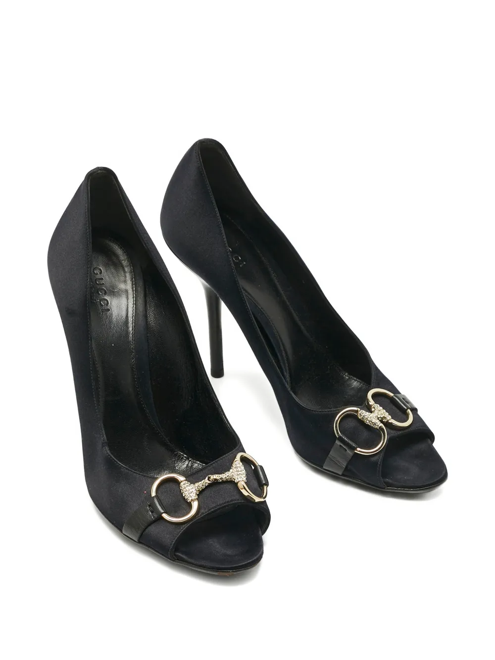 Gucci Pre-Owned Horsebit peep-toe pumps - Zwart