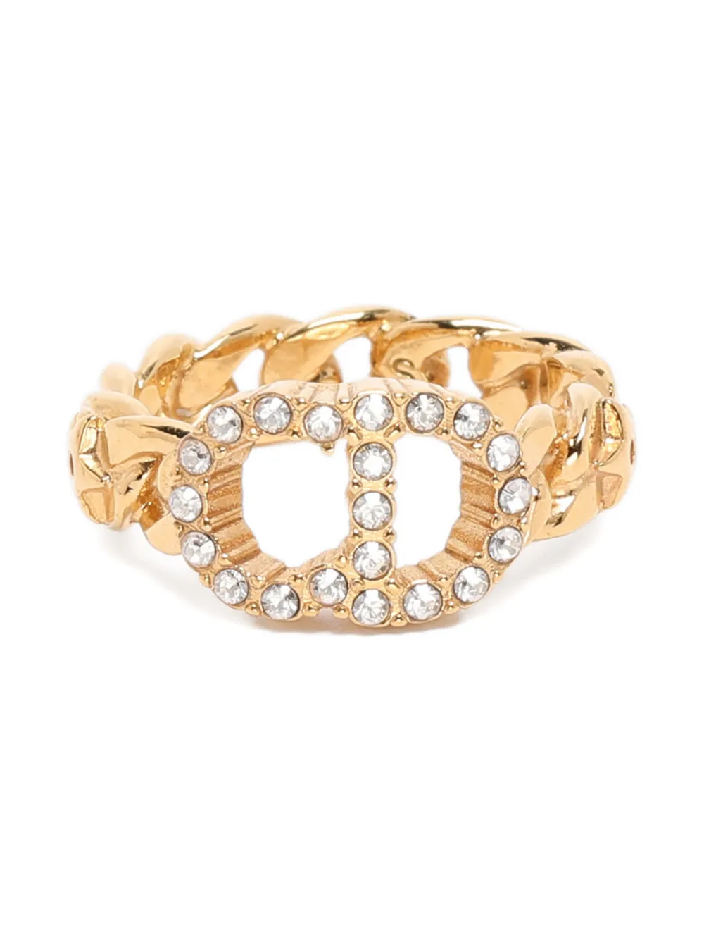 Christian Dior Pre-Owned Claire De Lune Ring mit Strass - Gold