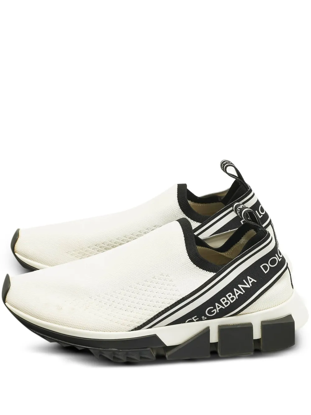 Dolce & Gabbana Pre-Owned Sorrento knit logo sneakers - Bianco