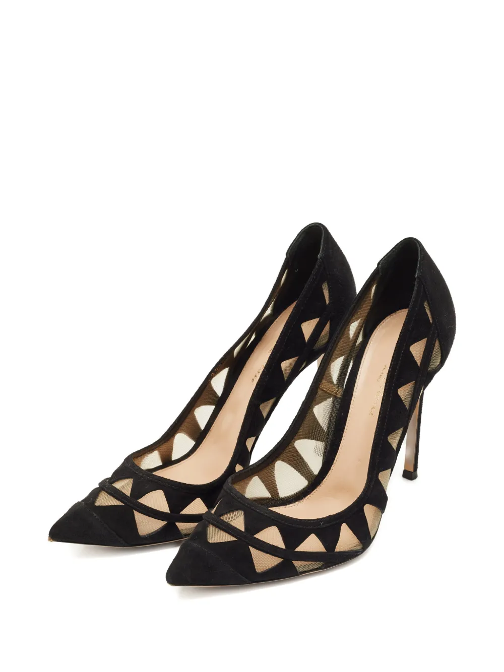 Gianvito Rossi Maxine laser-cut heeled pumps - Zwart