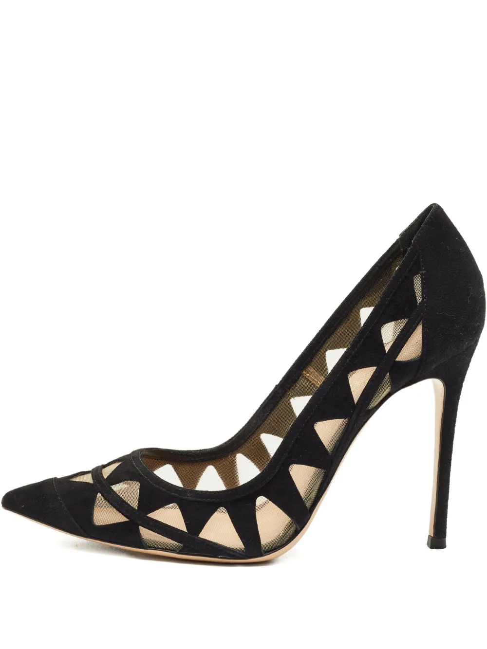 Pre-owned Gianvito Rossi Maxine Laser-cut Heeled Pumps In Black
