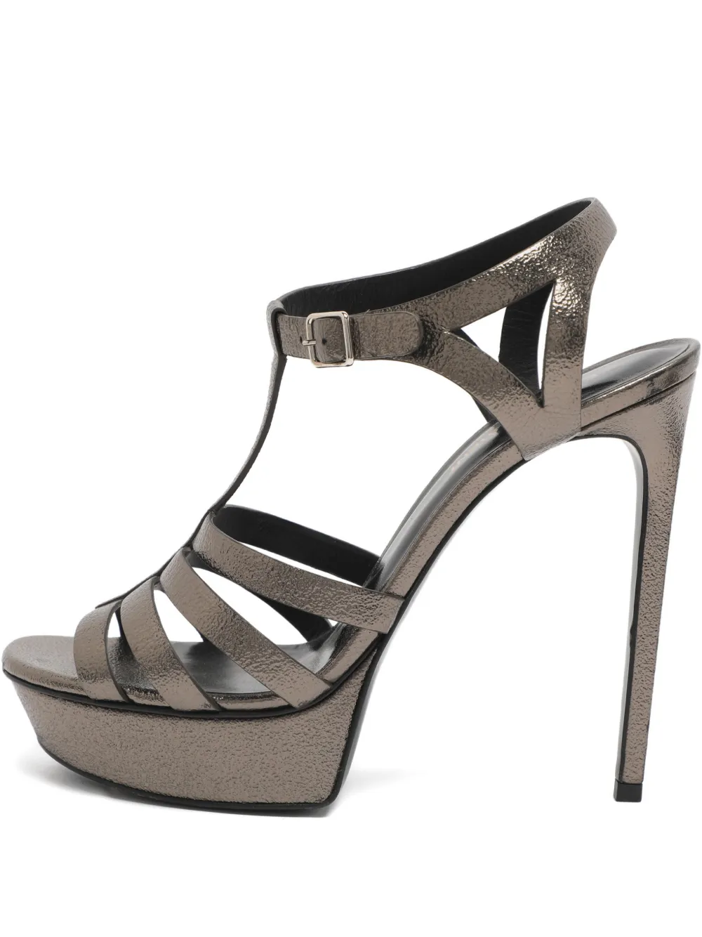 Saint Laurent Pre-Owned Bianca platform leather sandals - Grigio