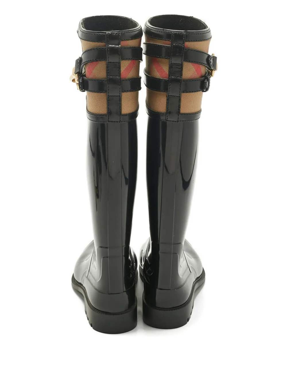 Burberry Pre-Owned House Check buckle boots - Zwart