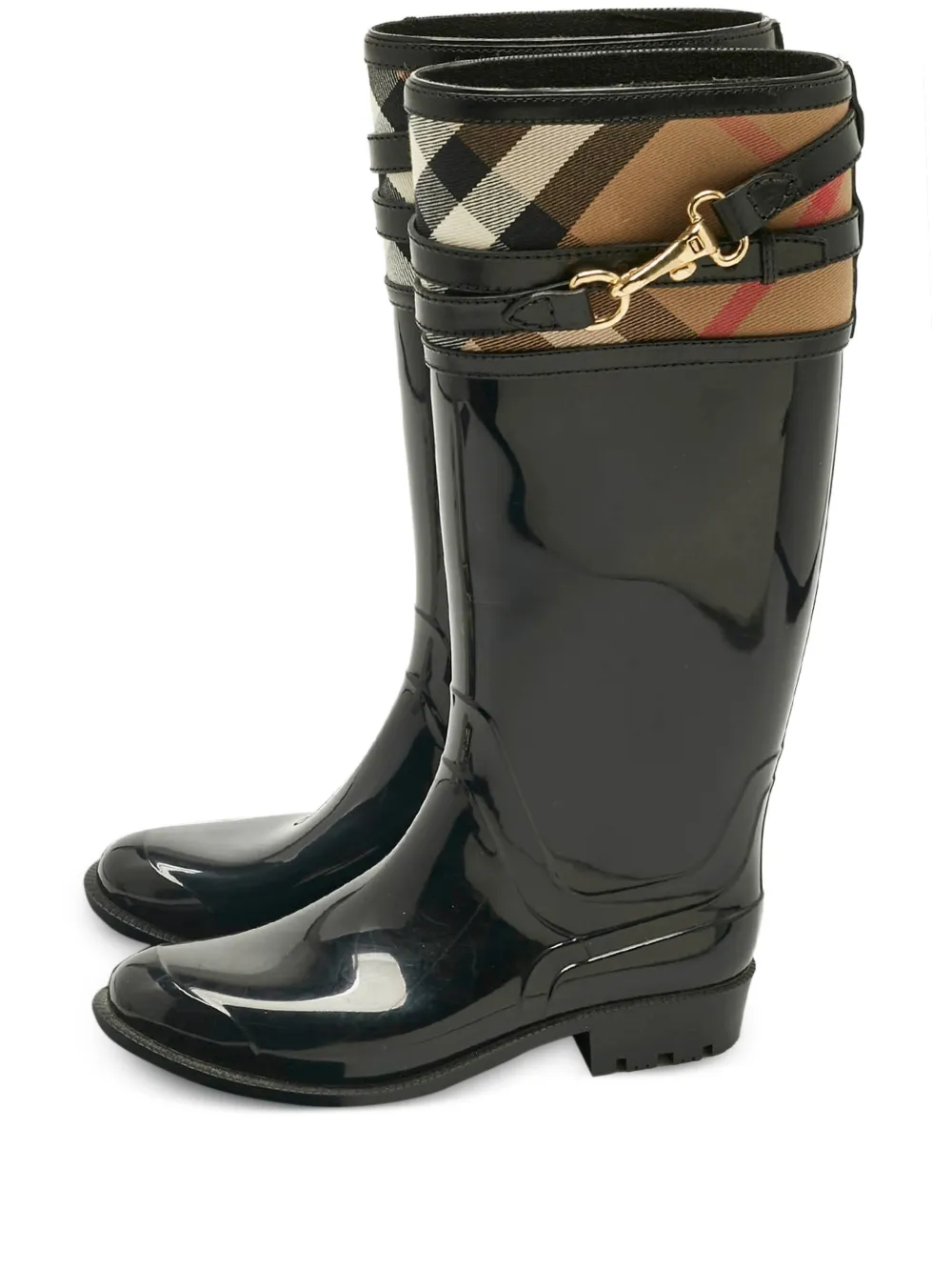 Burberry Pre-Owned House Check buckle boots - Nero