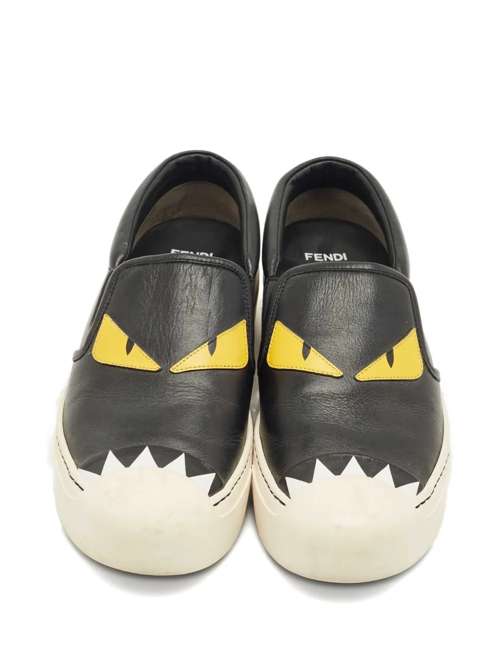 Fendi Pre-Owned Monster レザースニーカー | ブラック | FARFETCH JP