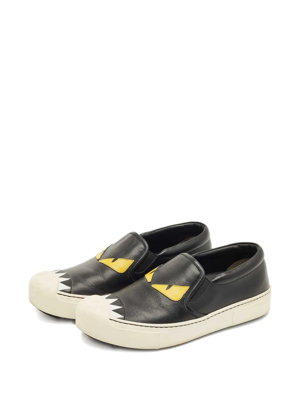 Fendi Pre-Owned Monster レザースニーカー | ブラック | FARFETCH JP