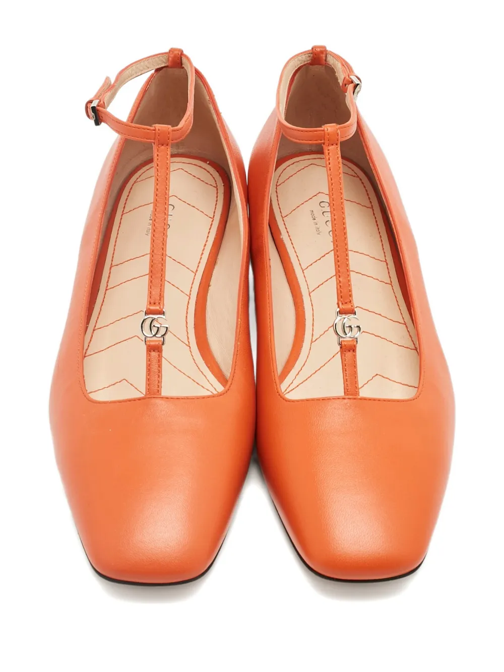 GUCCI Pre-owned Logo Ballet Flats In Orange