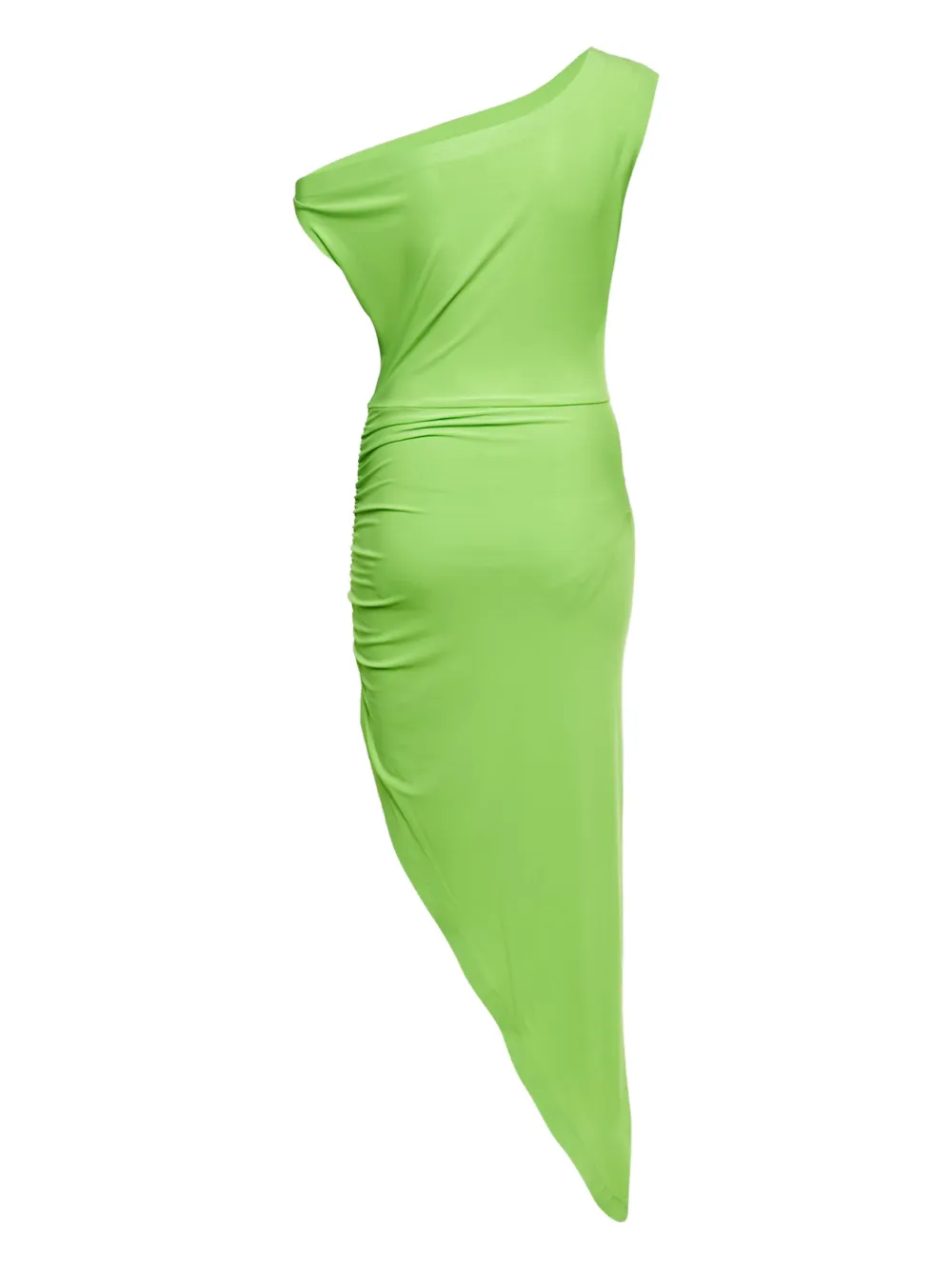 Norma Kamali Vintage ruched one-shoulder dress - Groen