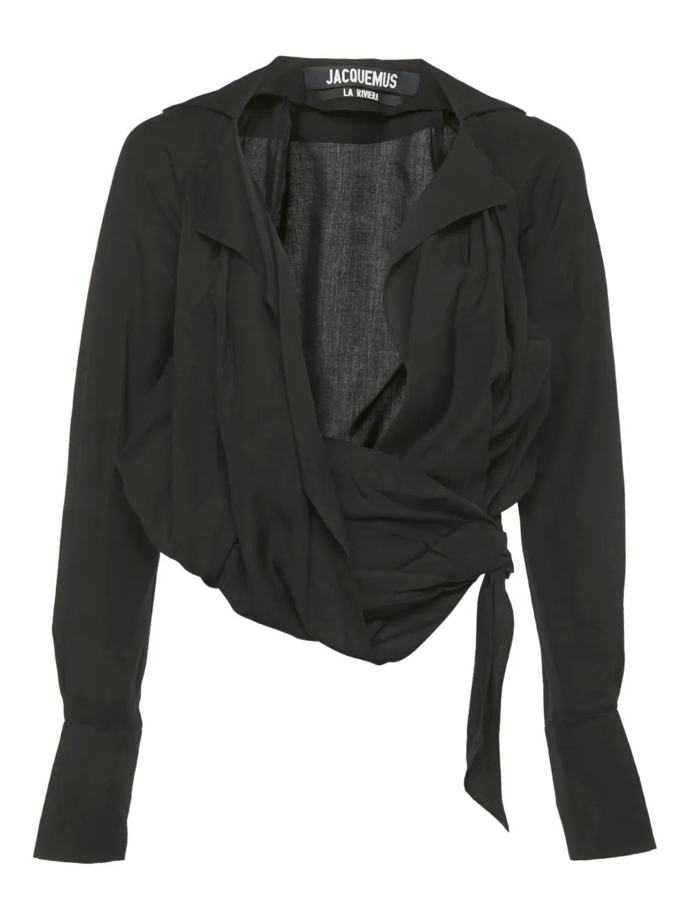 Pre-owned Jacquemus La Riviera Tie-detail Top In Black