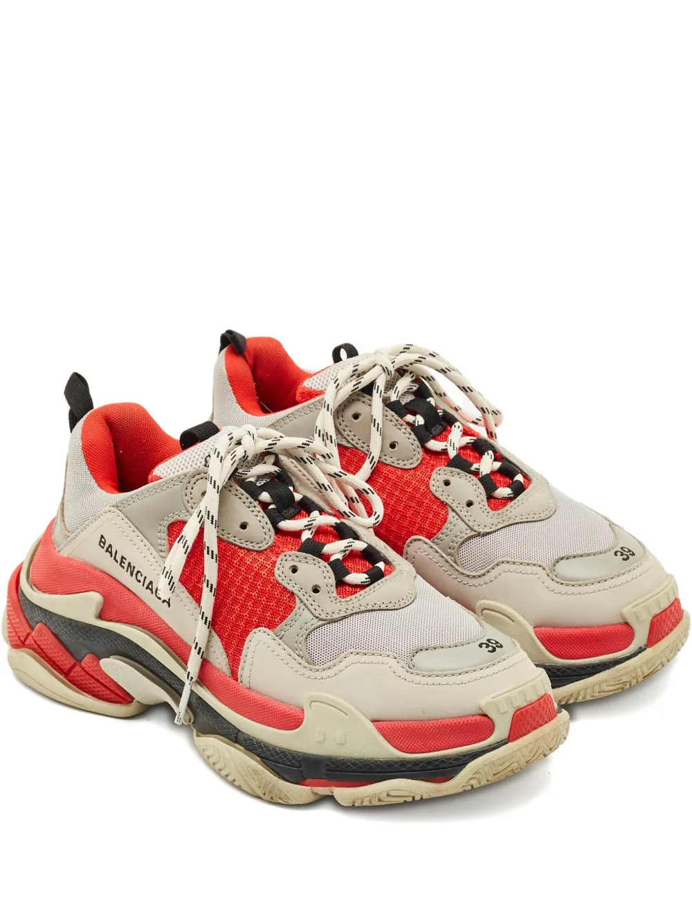 Balenciaga Pre-Owned Triple S leather panelled sneakers - Toni neutri