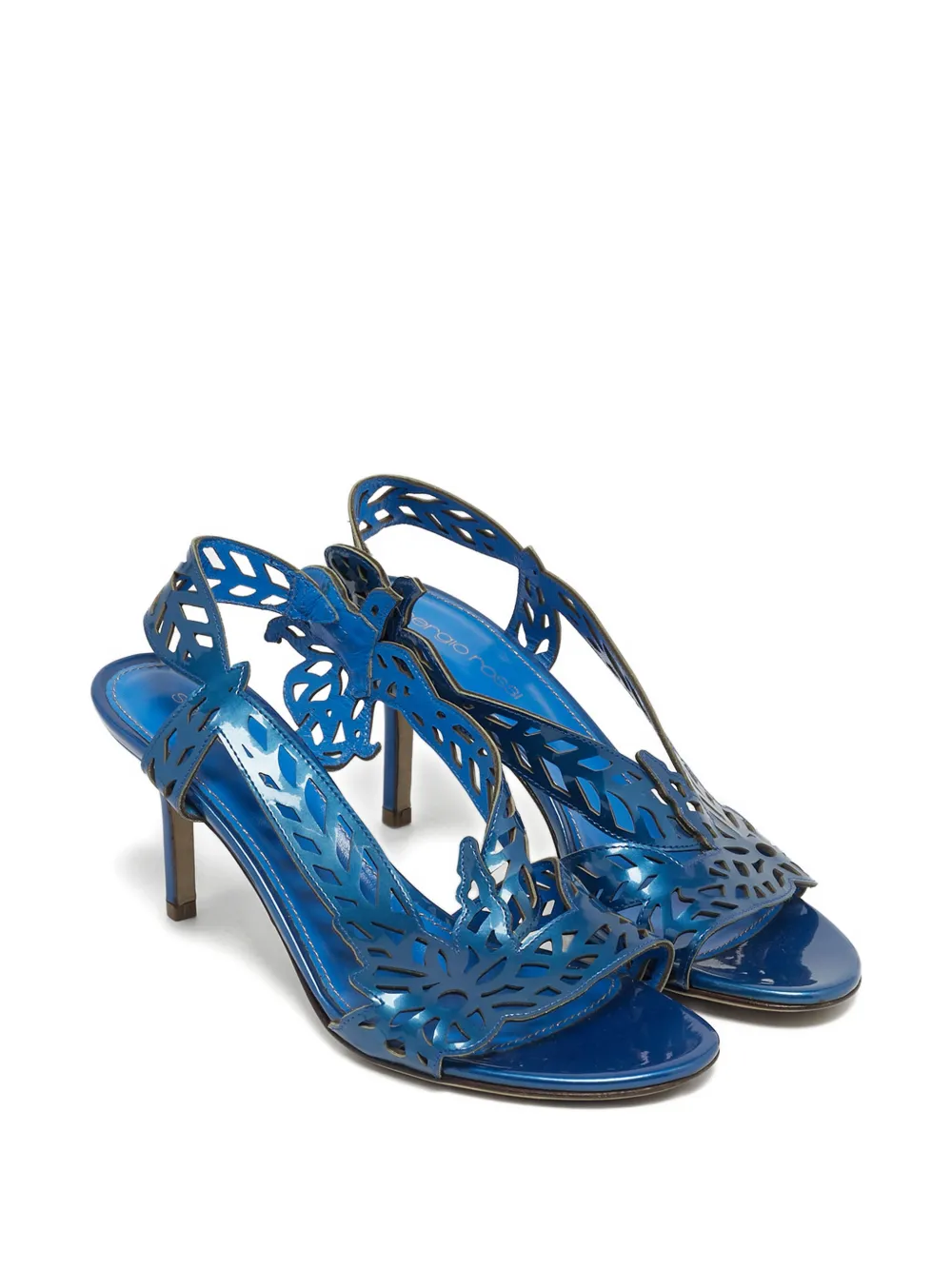 Sergio Rossi cut-out slingback sandals - Blauw