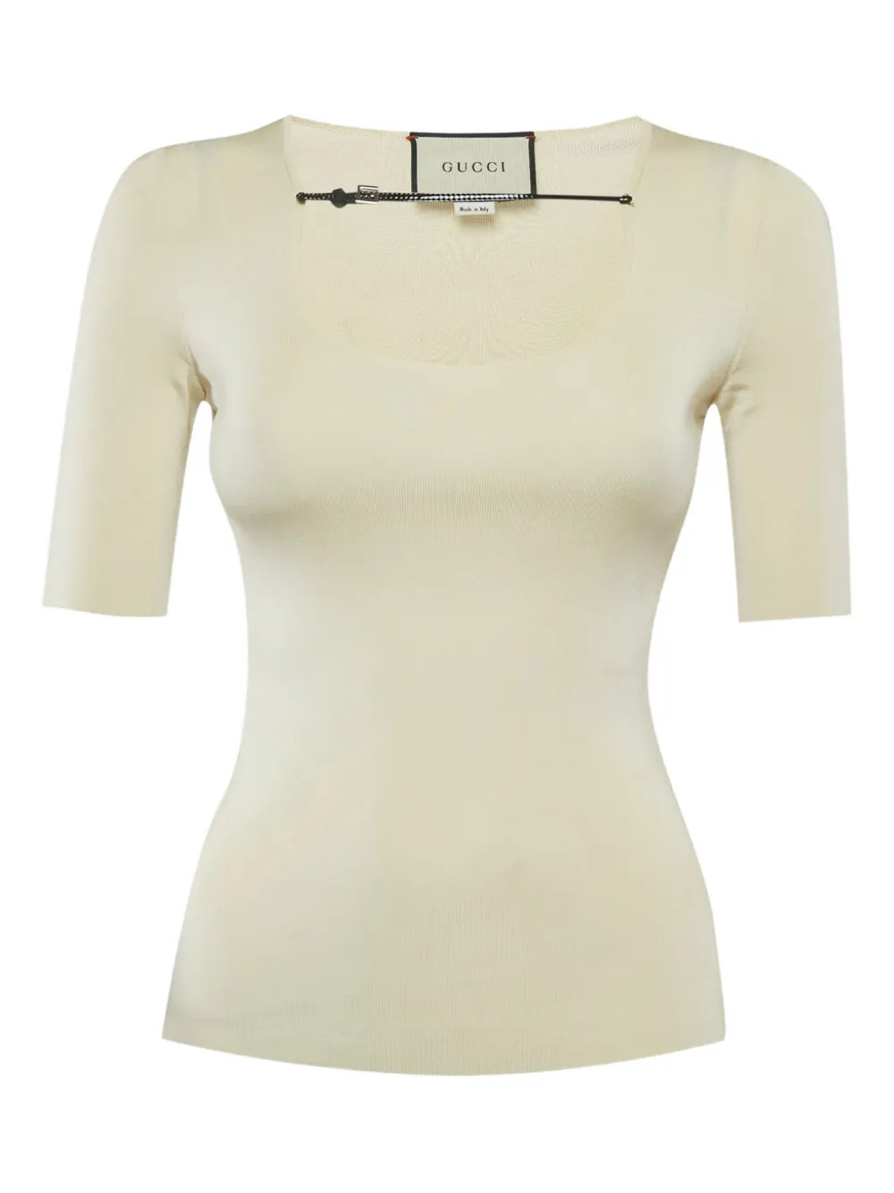 Gucci Pre-Owned leather-trimmed knitted top - Toni neutri