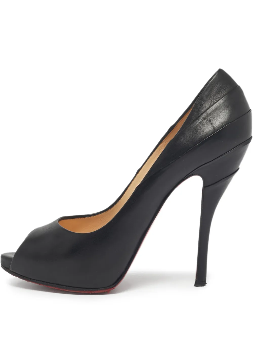 Christian Louboutin Pre-Owned peep-toe leather sandals - Schwarz