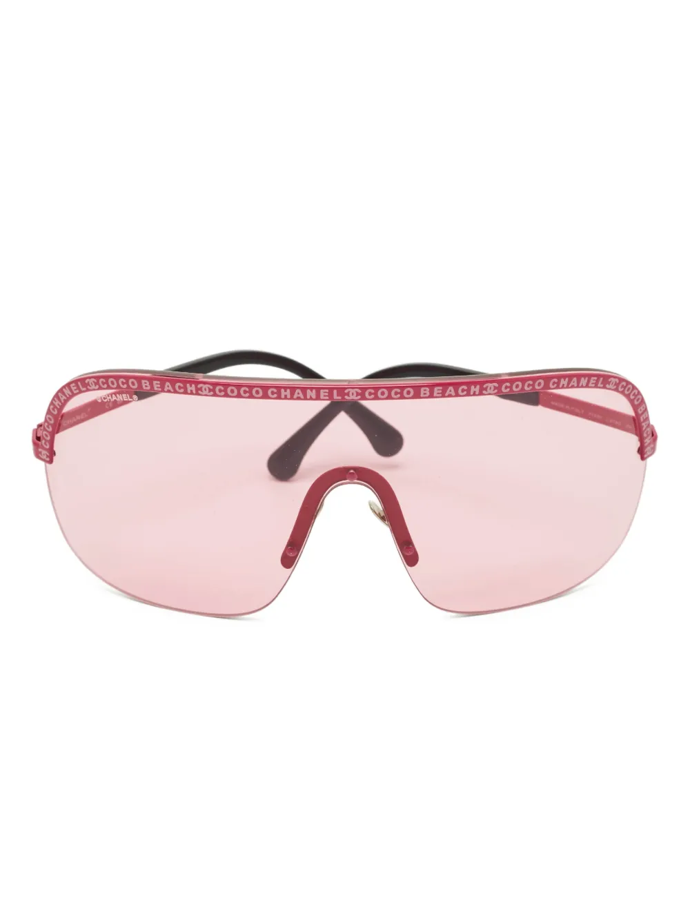 CHANEL Pre-Owned Coco Beach shield sunglasses - Rosa