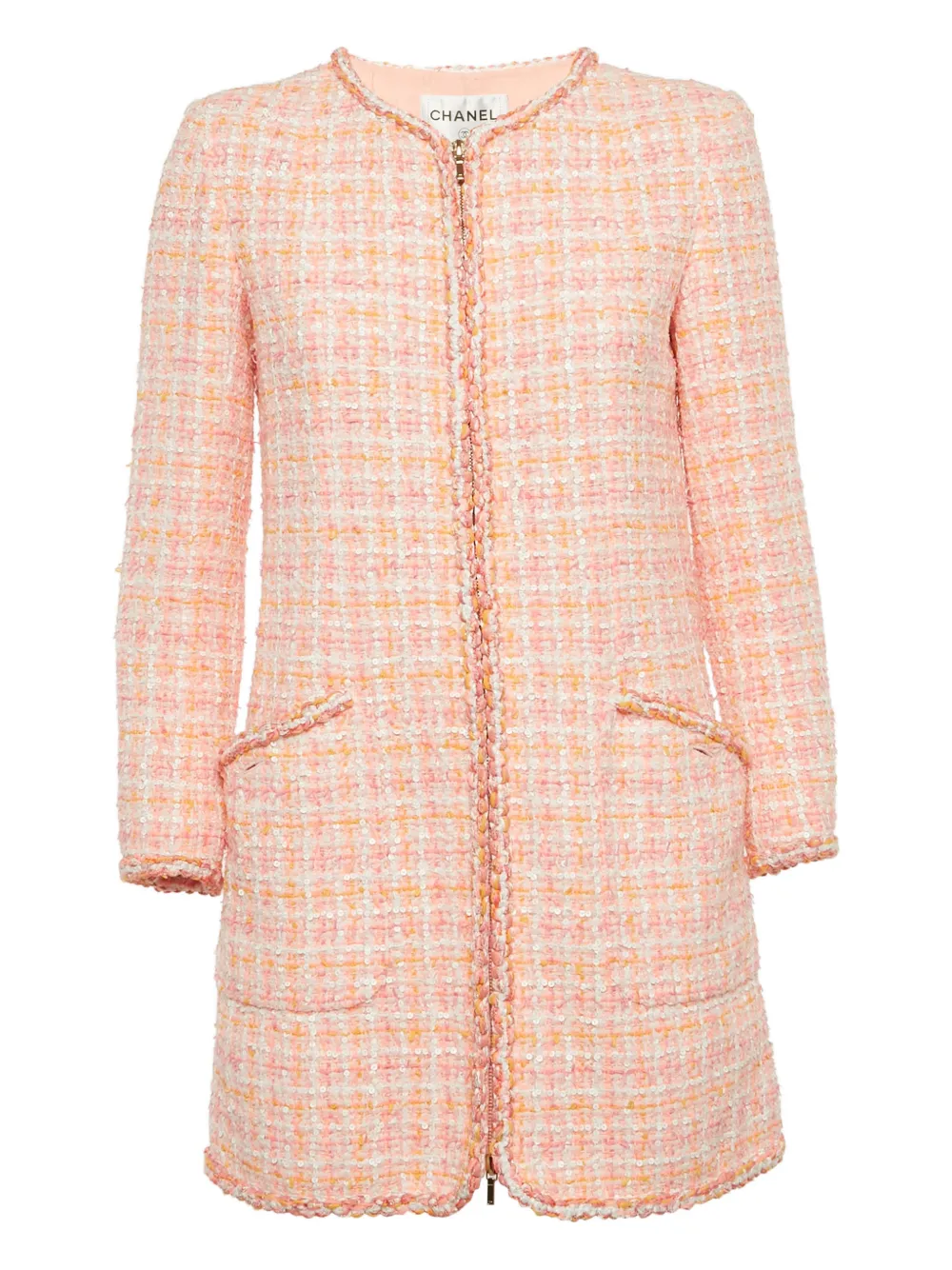 CHANEL Pre-Owned Fantasy tweed coat - Rosa