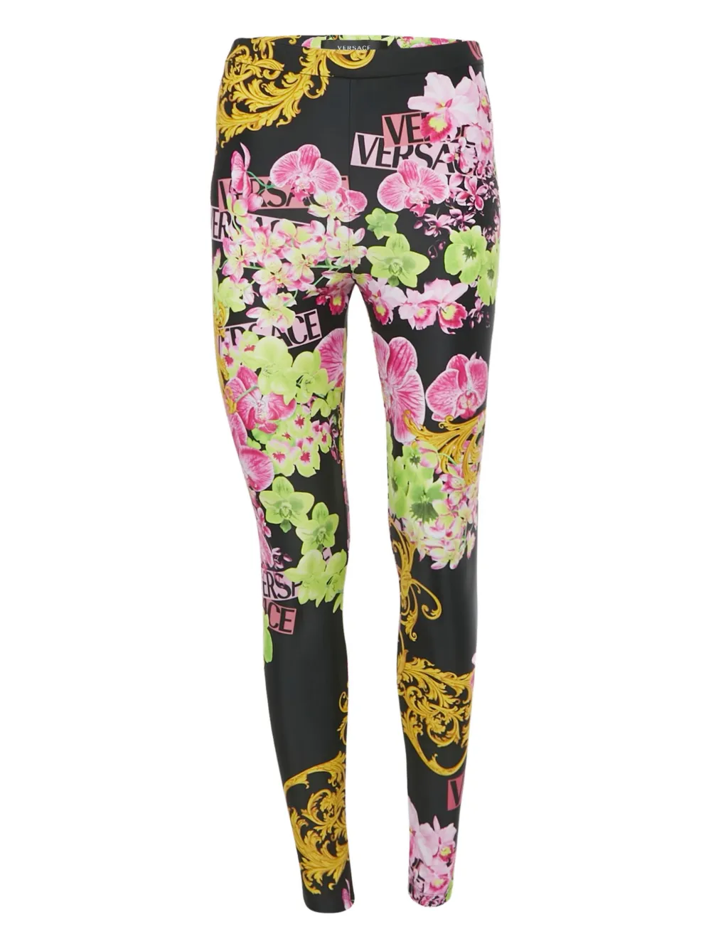 Versace Pre-Owned floral print leggings - Nero