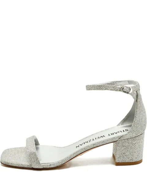 Stuart Weitzman Nearlynude glitter ankle-strap sandals