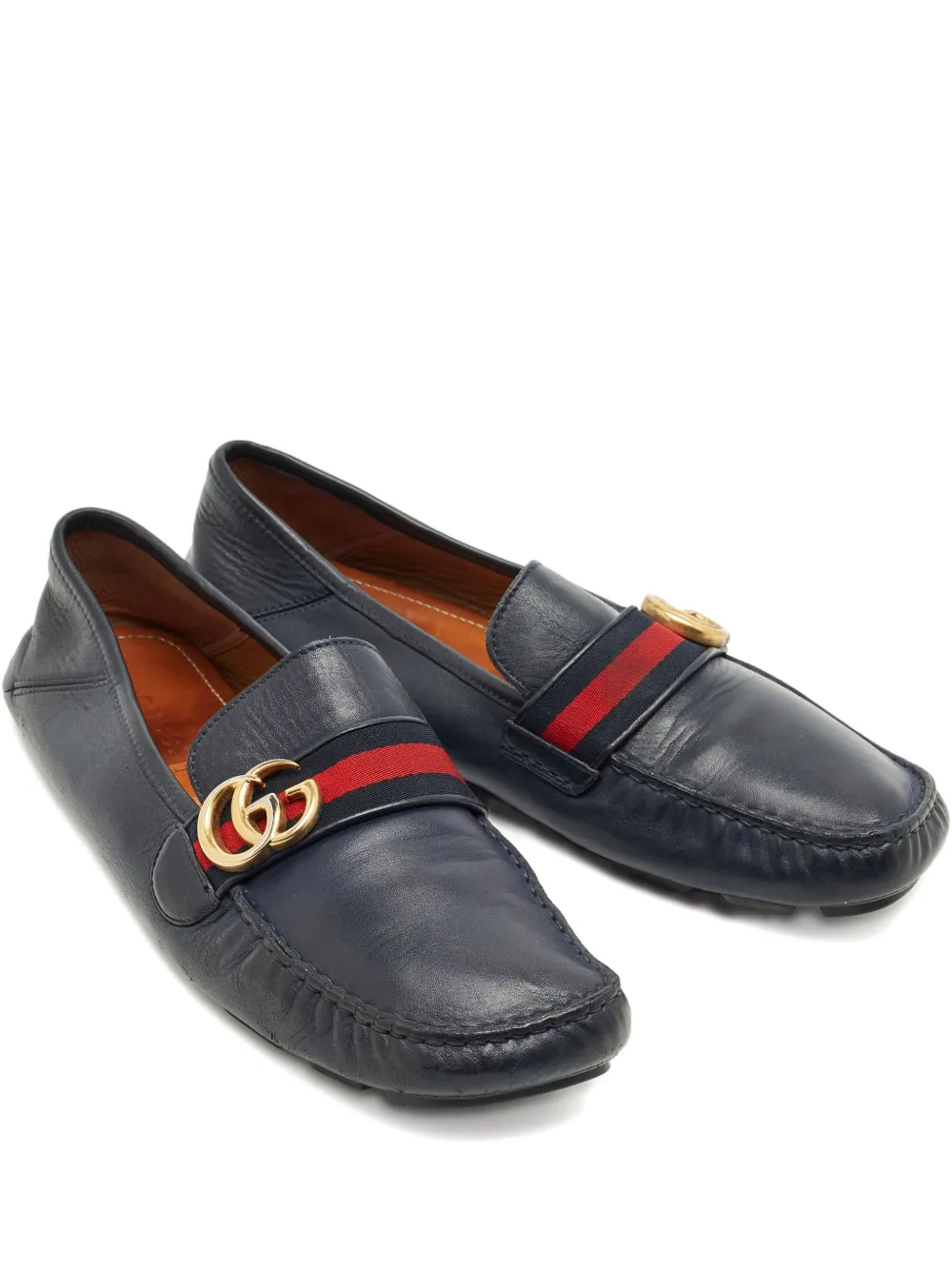 Gucci Pre-Owned Web-stripe loafers | Blue | Image 1