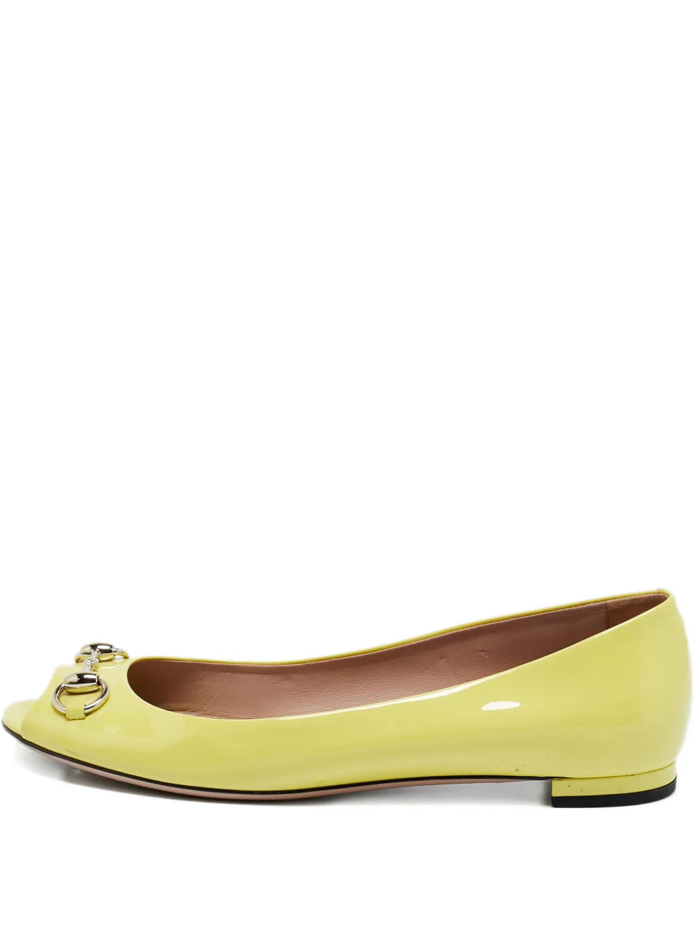Gucci Pre-Owned horsebit-detail peep-toe ballet flats - Giallo
