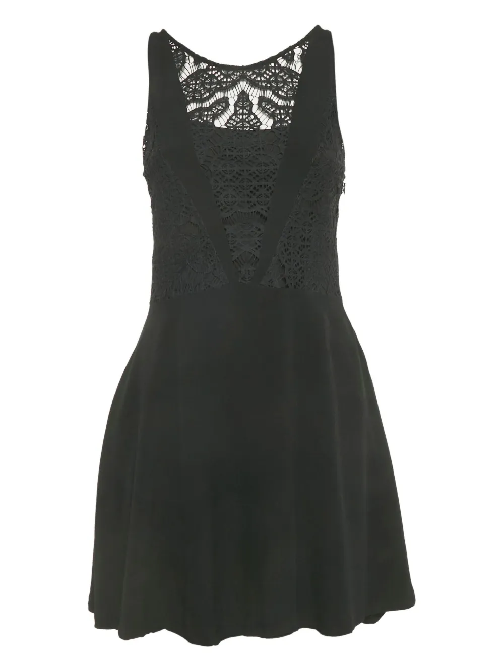 SANDRO lace-inserts dress - Zwart