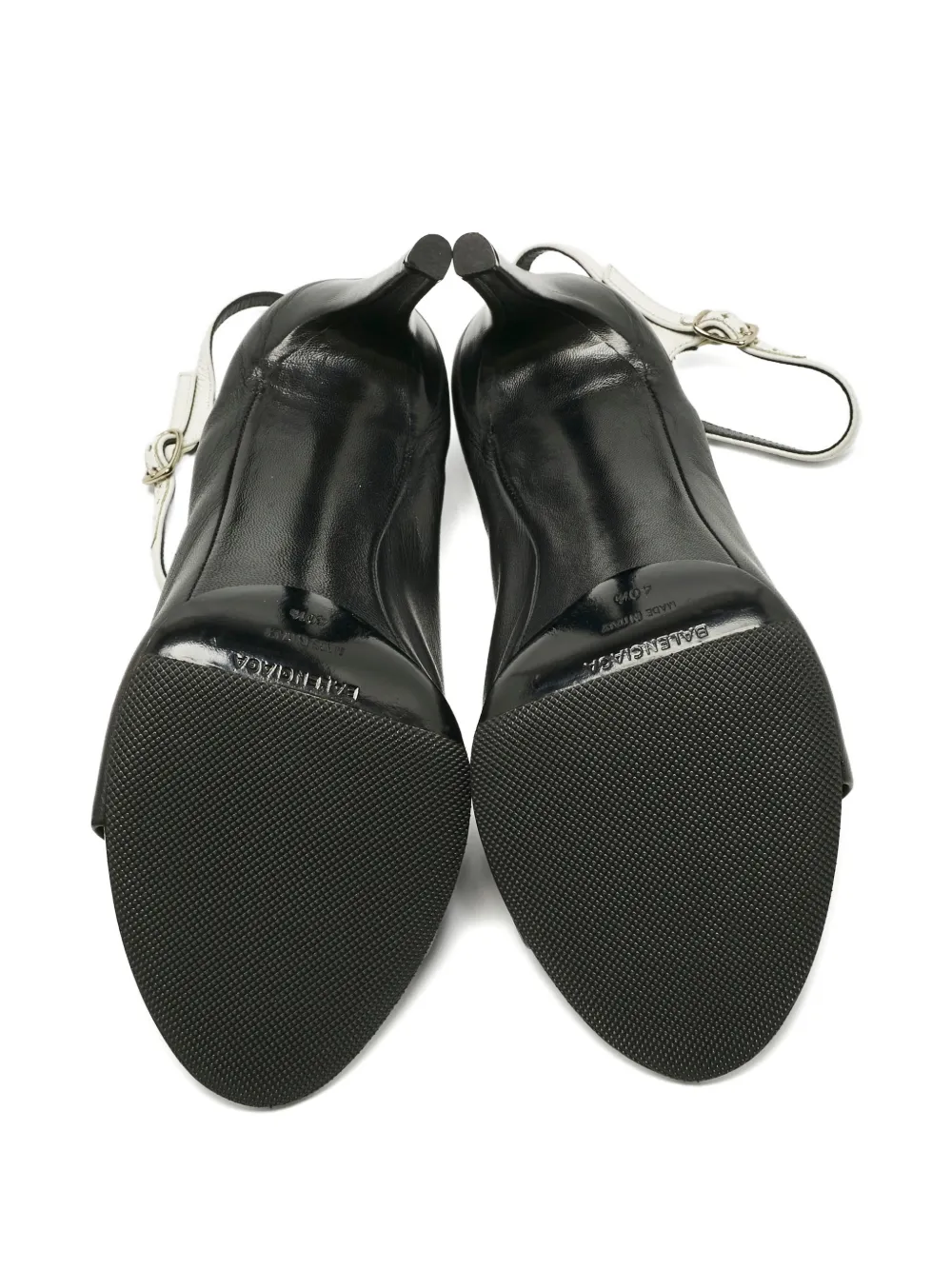 Balenciaga Pre-Owned open-toe leather mules - Zwart