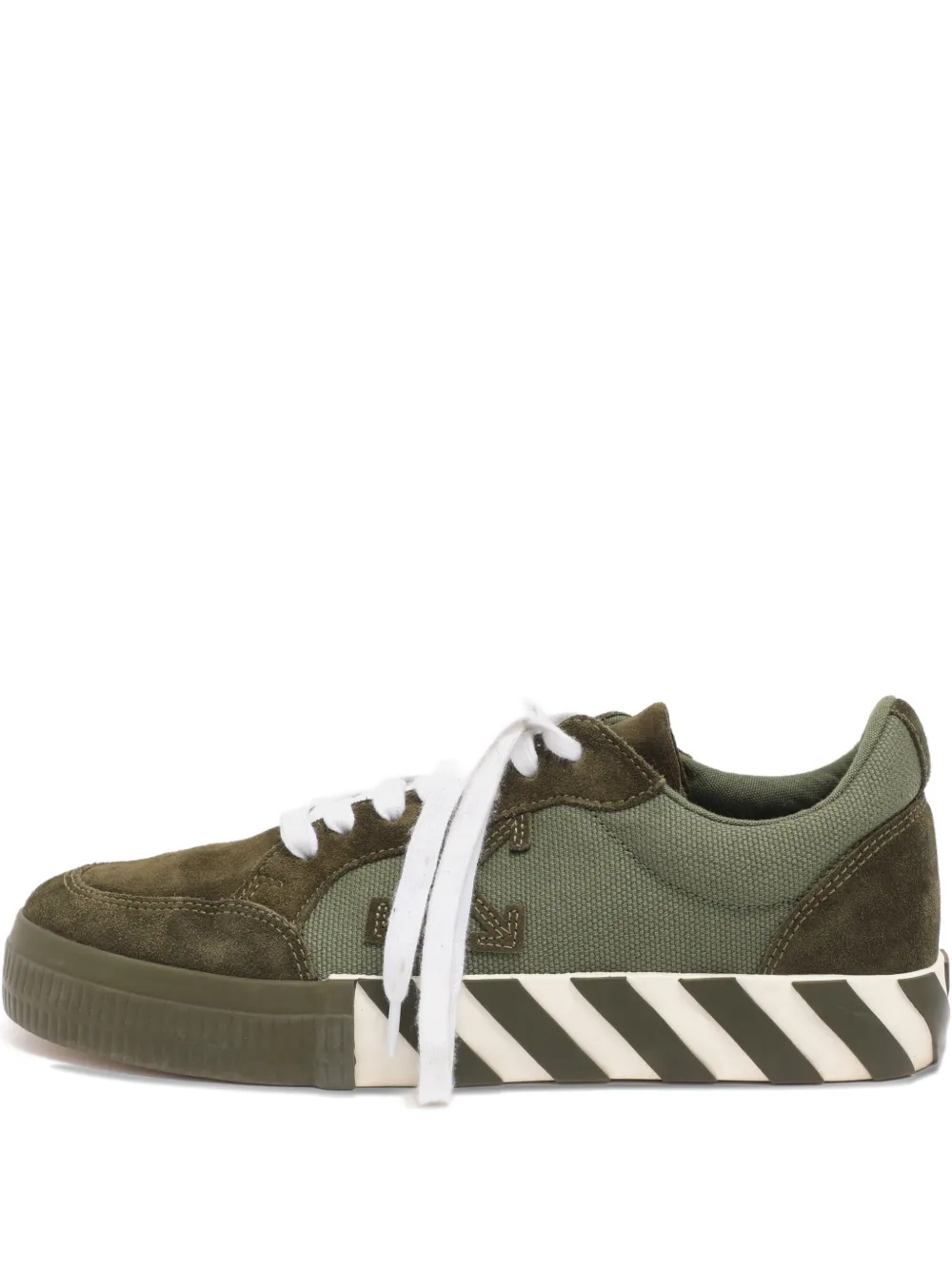 Off-White Pre-Owned Vulcanized suede-panel low-top sneakers - Verde
