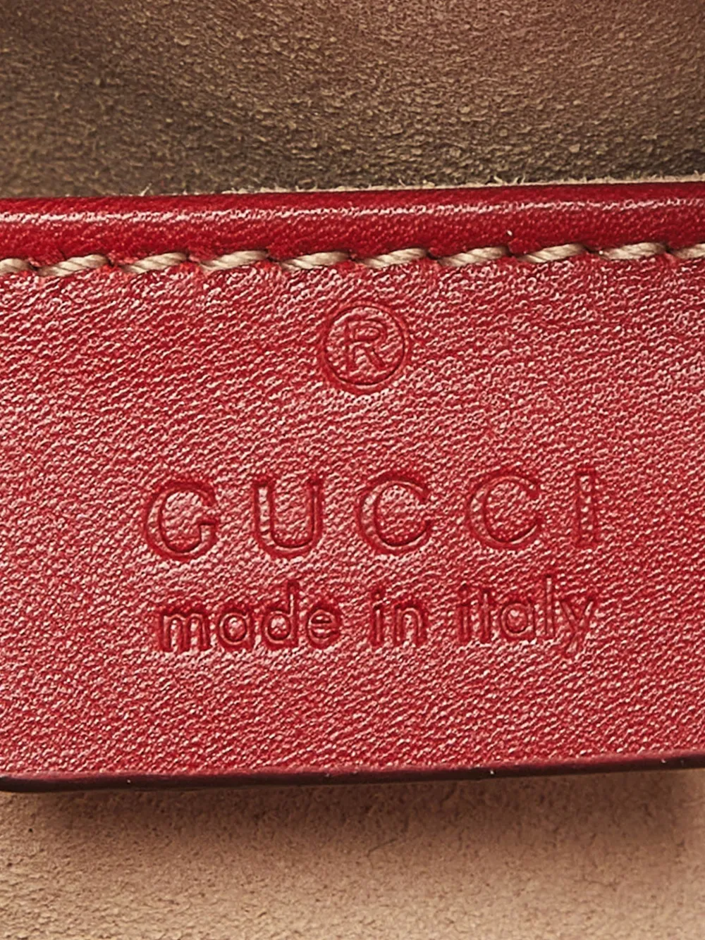 Pre-owned Gucci Gg Marmon Leather Belt Bag In Red