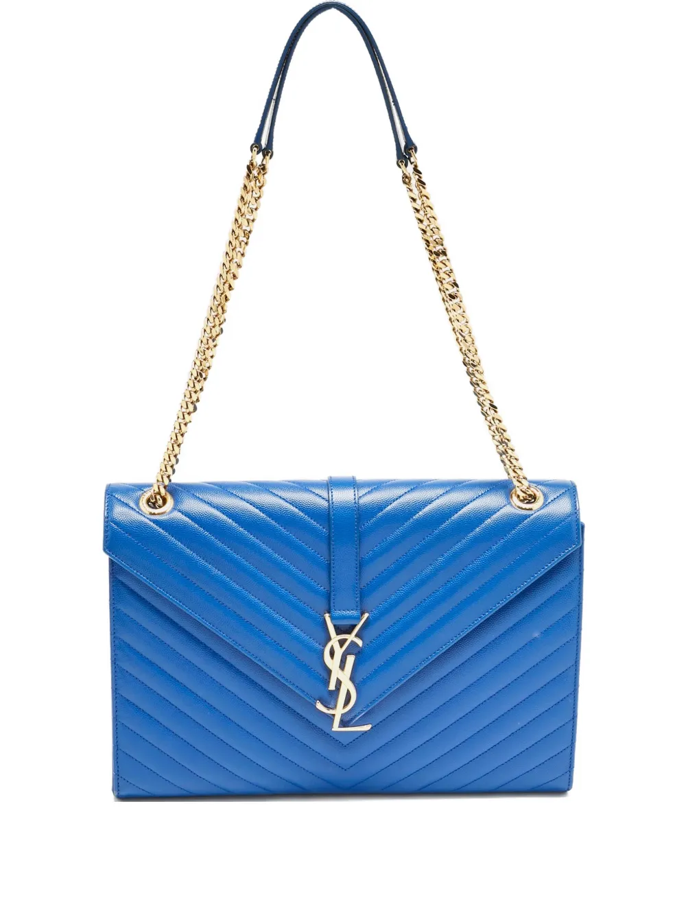 Saint Laurent Pre-Owned Borsa a tracolla media con placca logo - Blu
