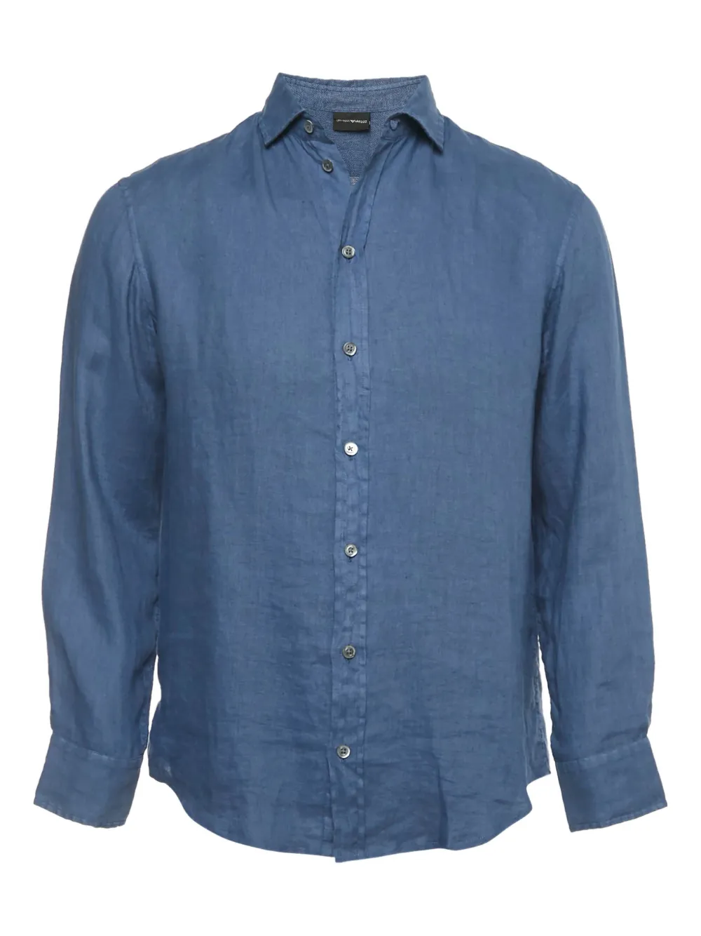 Emporio Armani Pre-Owned long-sleeve linen shirt - Blu