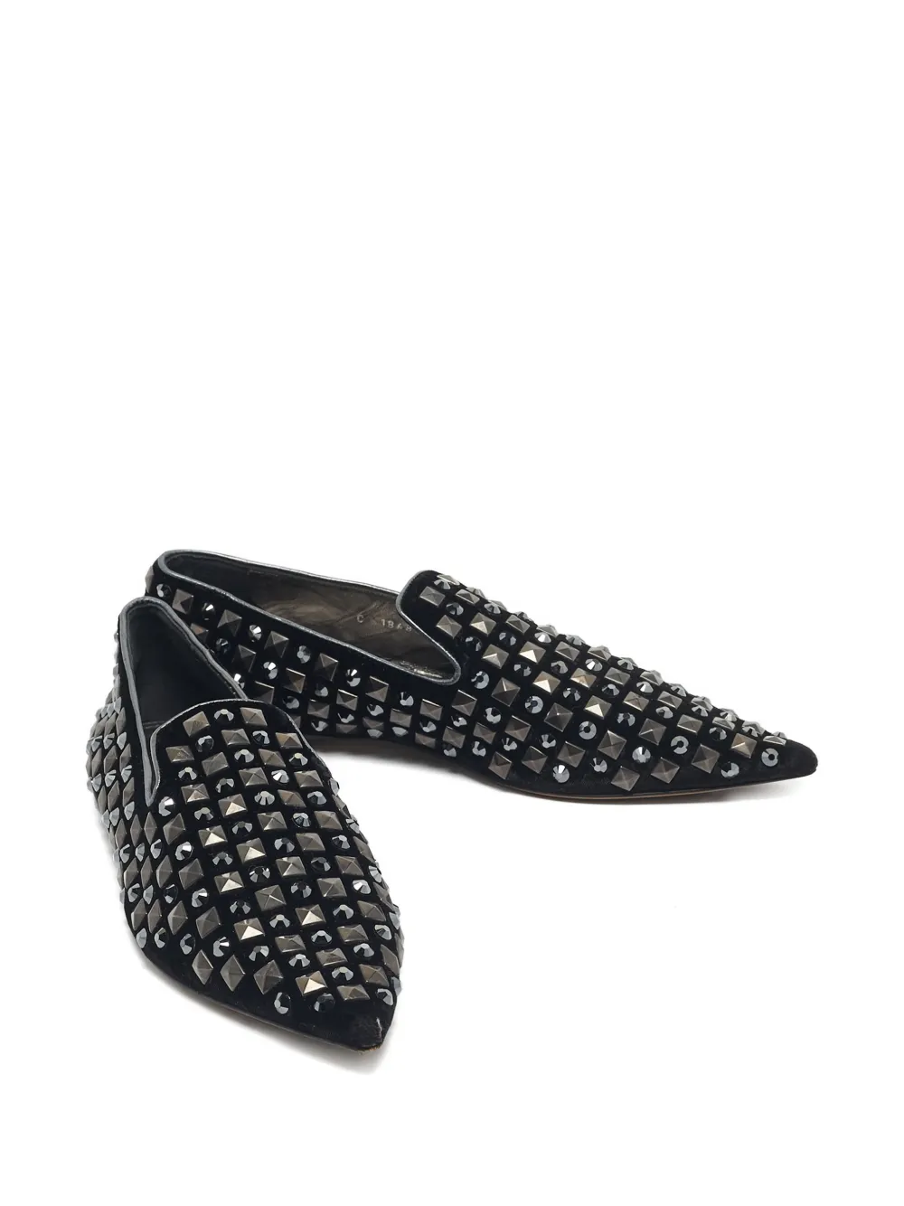  Dolce & Gabbana Pre-owned Slippers Con Aplique De Cristal - Negro 
