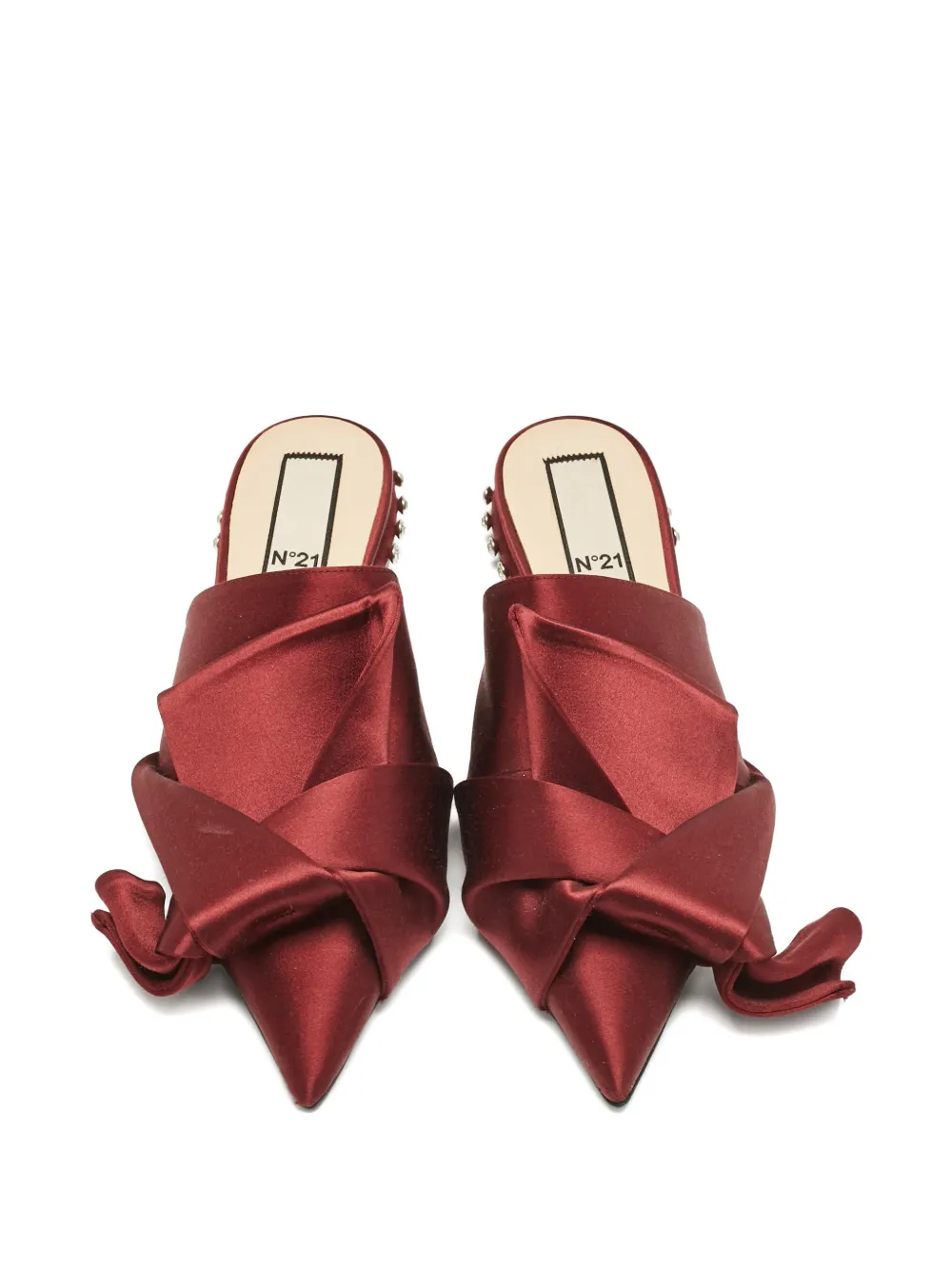 Nº21 knot satin mules - Rood