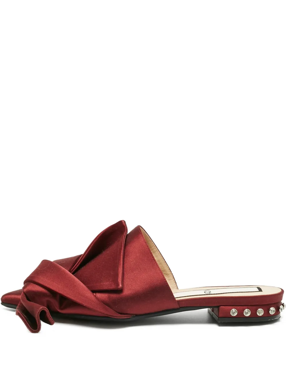 Nº21 knot satin mules | Red | Image 1