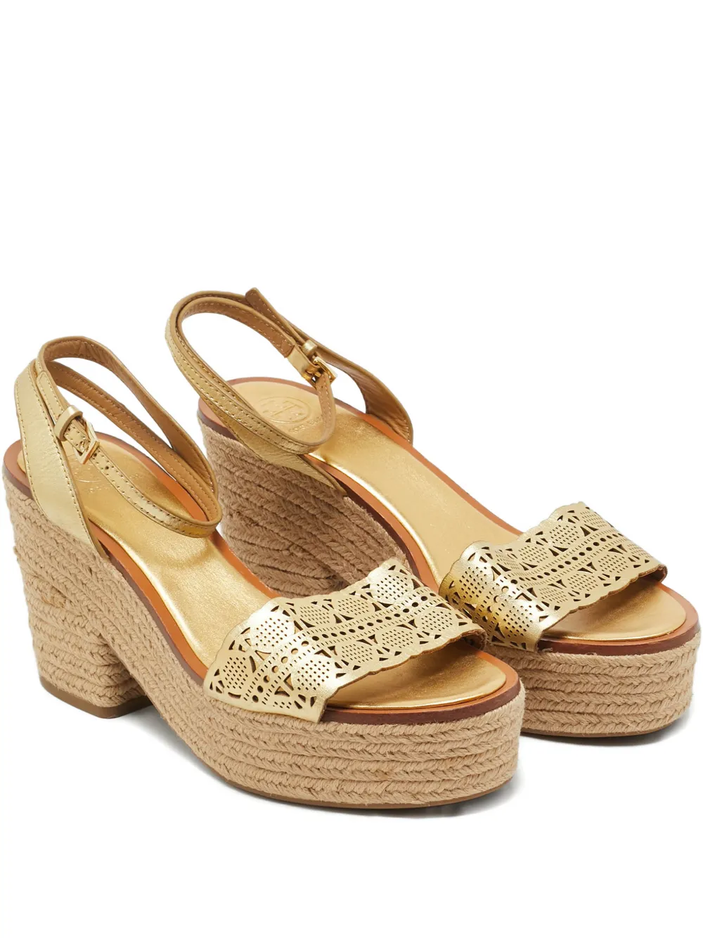Tory Burch Roselle cutout platform espadrilles | Gold | Image 1