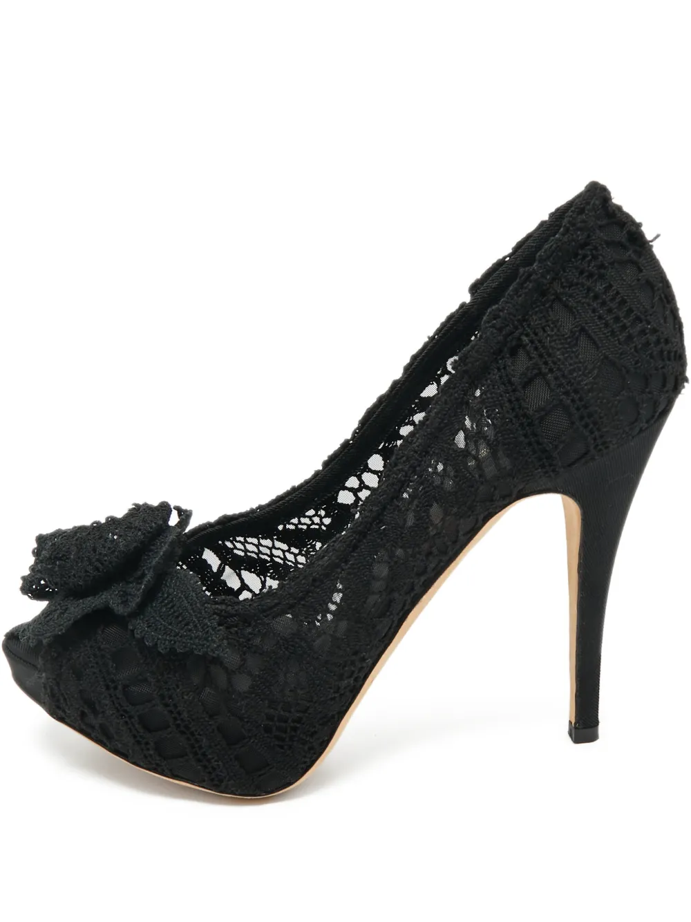 Dolce & Gabbana Pre-Owned lace peep-toe pumps - Schwarz