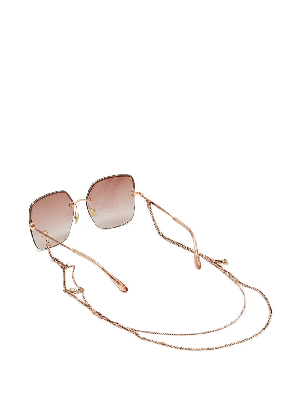 Jimmy Choo Pre-Owned Tavi/N/S DDB3X square-frame chain sunglasses | Image 2