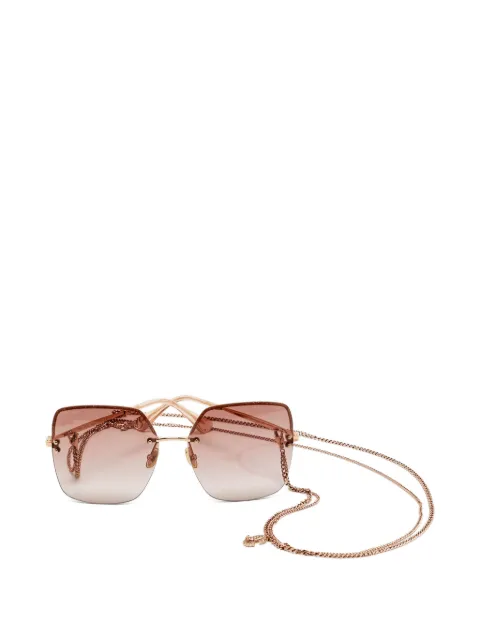 Jimmy Choo Pre-Owned Tavi/N/S DDB3X square-frame chain sunglasses