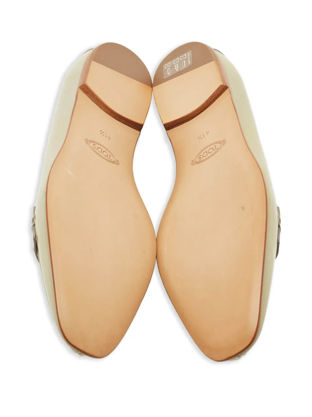 Tod's Vintage patent-leather slip-on loafers - Beige