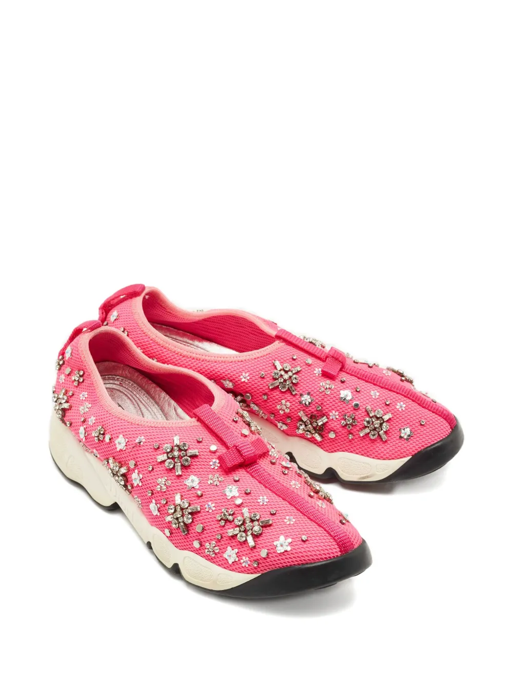 Christian Dior Pre-Owned Fusion crystal-embellished sneakers - Roze
