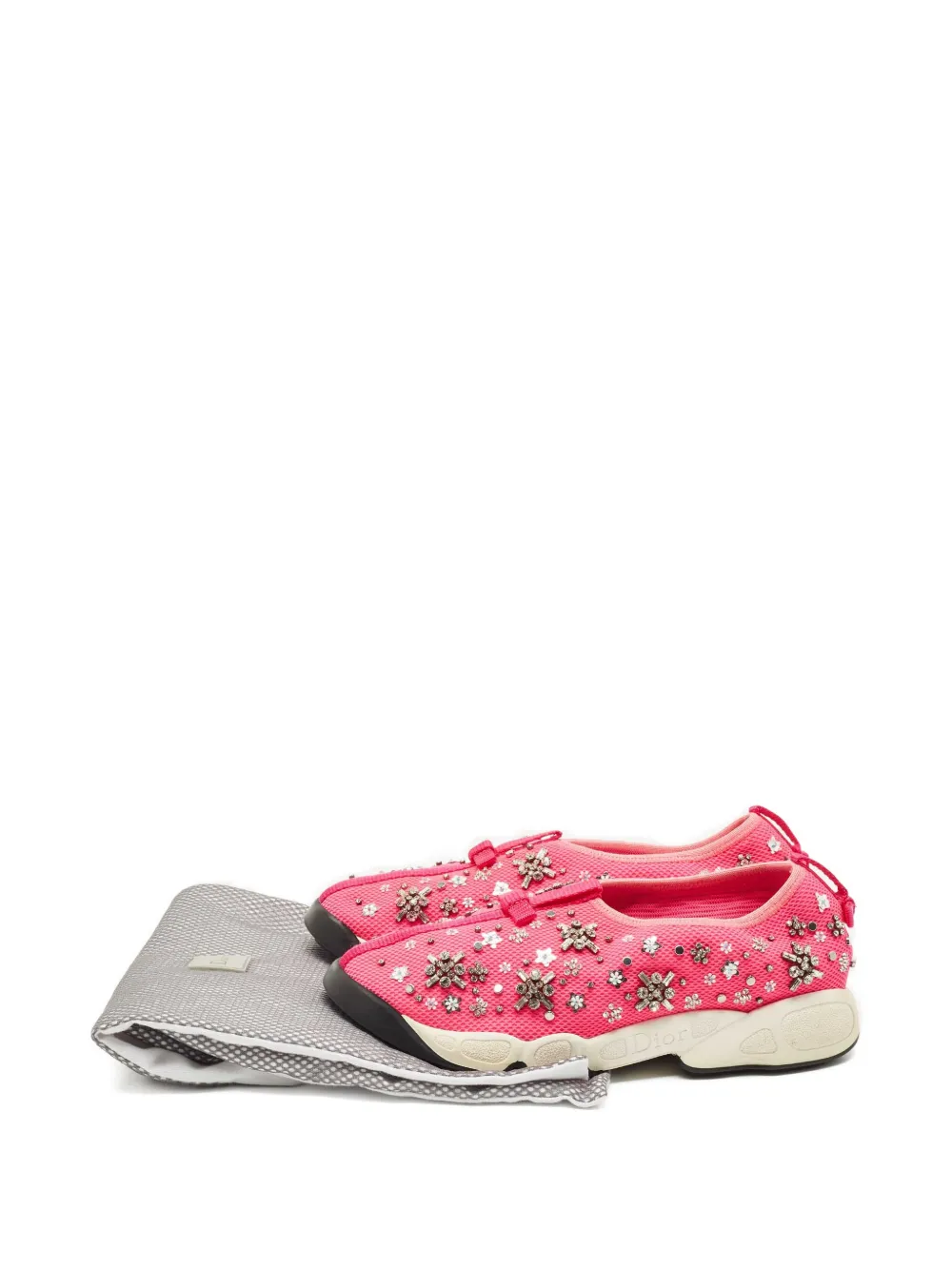 Christian Dior Pre-Owned Fusion crystal-embellished Sneakers  Dior Hot Pink Embellished Athletic Slip-On Shoes main image 0