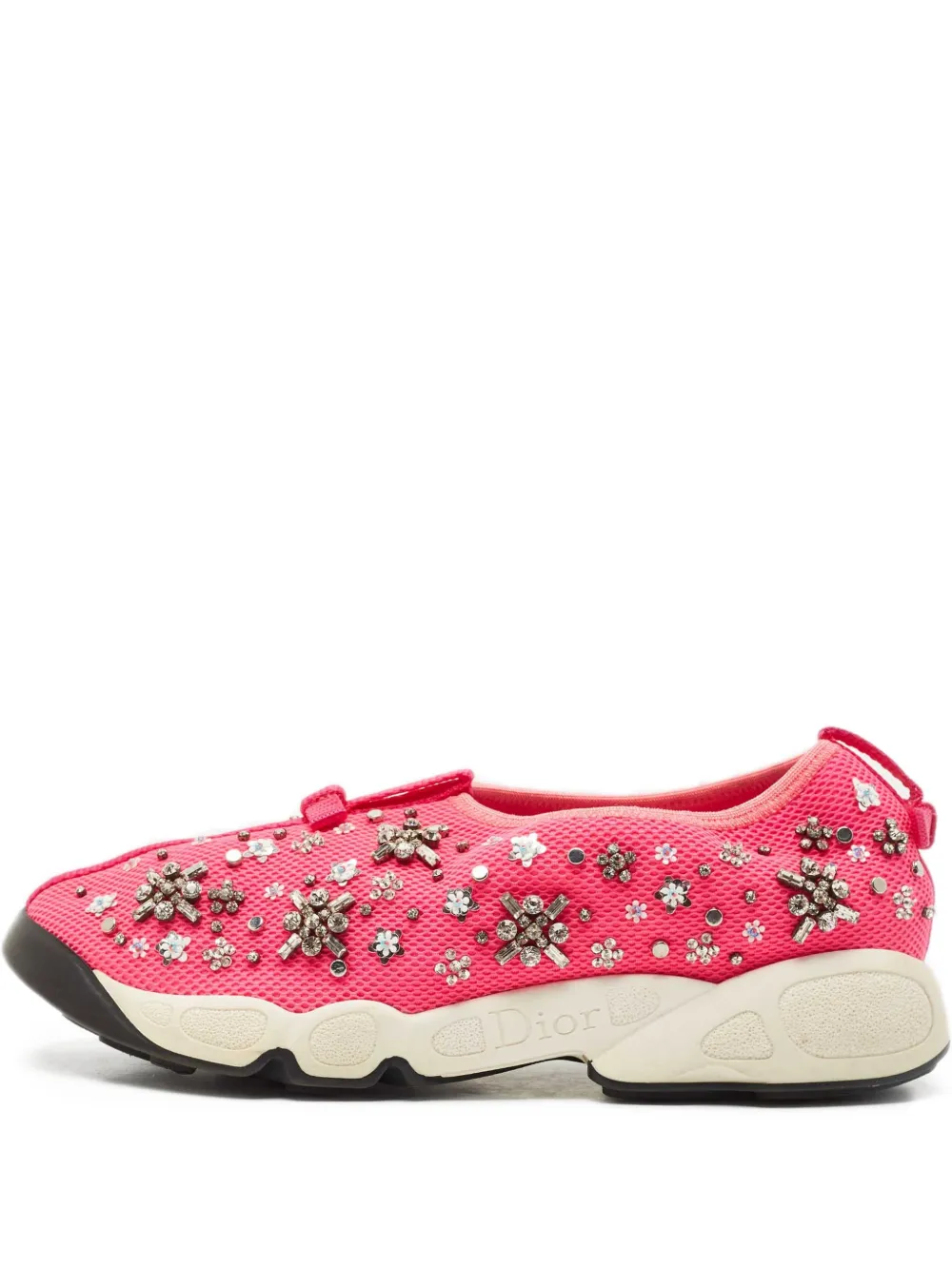 Christian Dior Pre-Owned Fusion crystal-embellished sneakers - Rosa