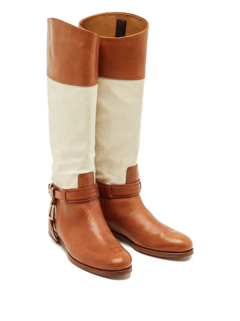 Ralph Lauren Collection leather canvas boots - Bruin