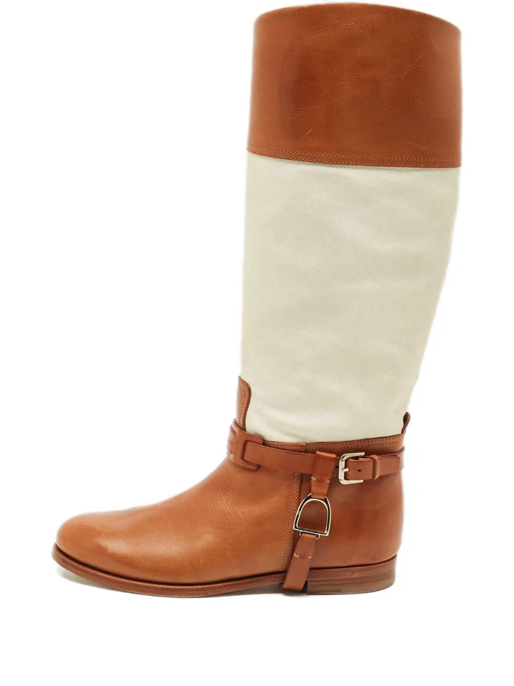 Ralph Lauren Collection leather canvas boots - Marrone