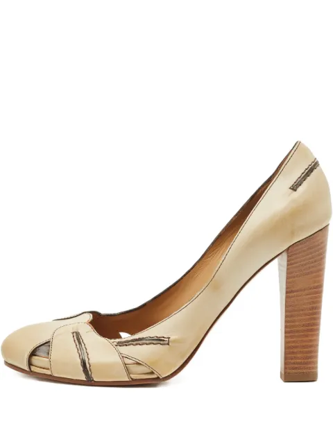 Chloé Pre-Owned crossover block-heel pumps