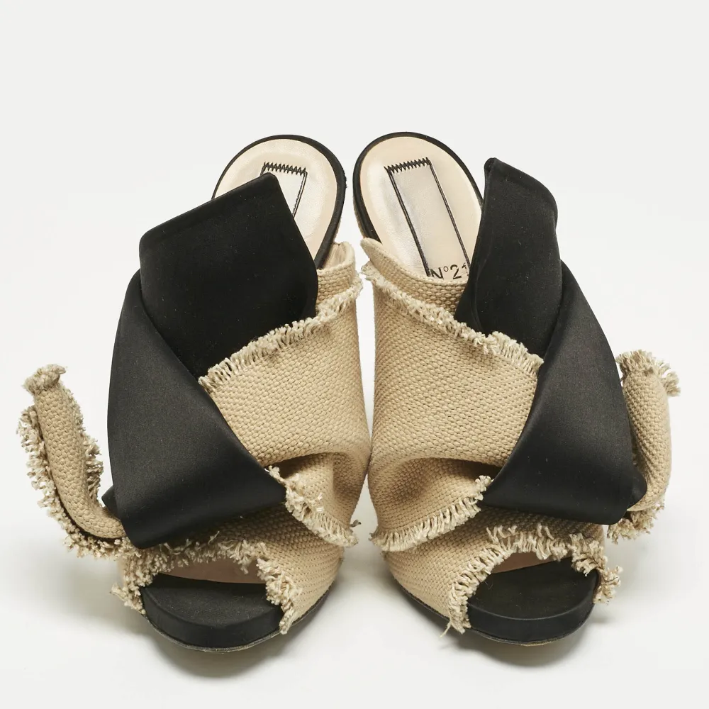 N&ordm;21 peep-toe knotted sandals - Zwart