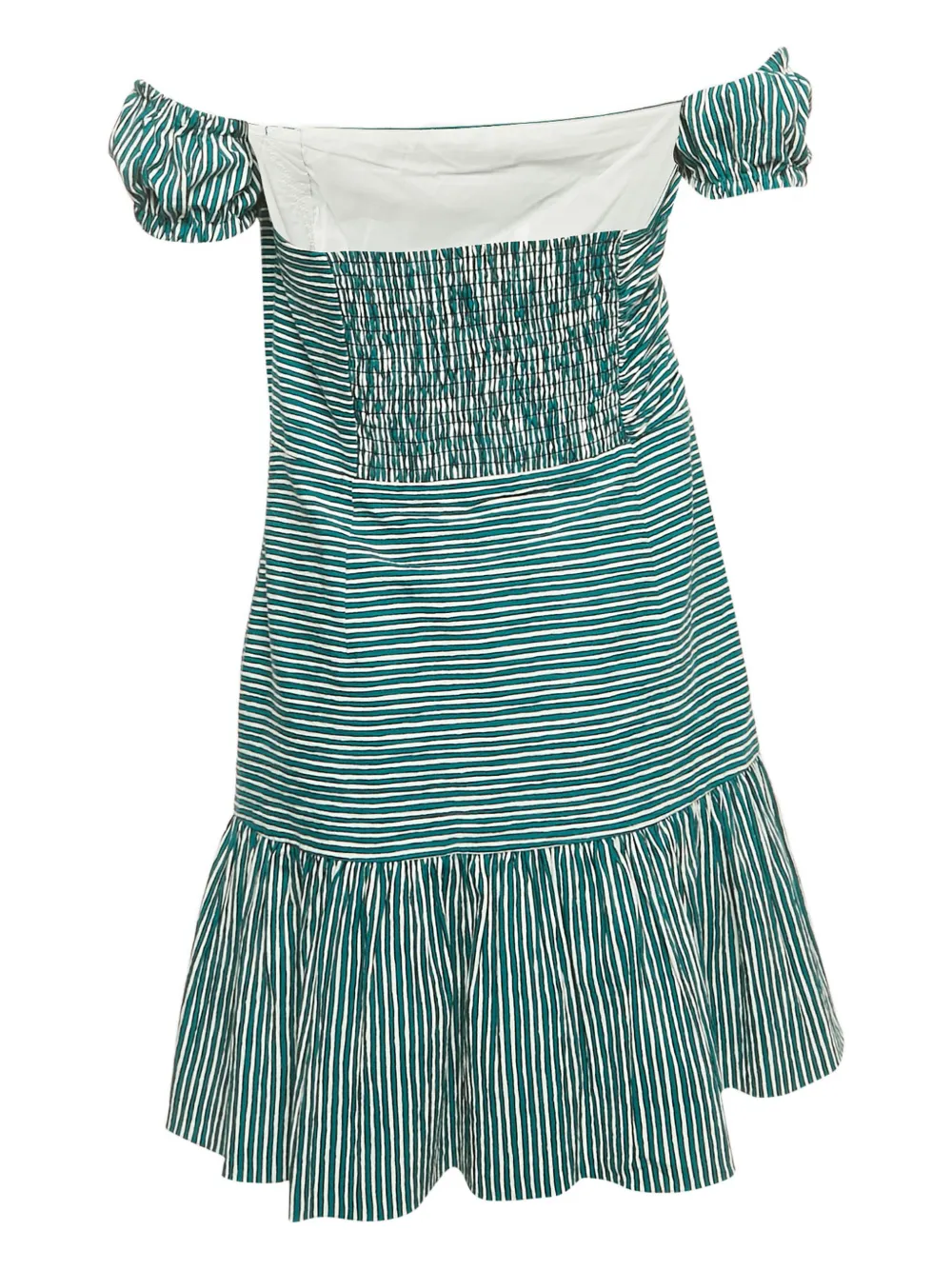 SANDRO striped ruffled mini dress - Blauw