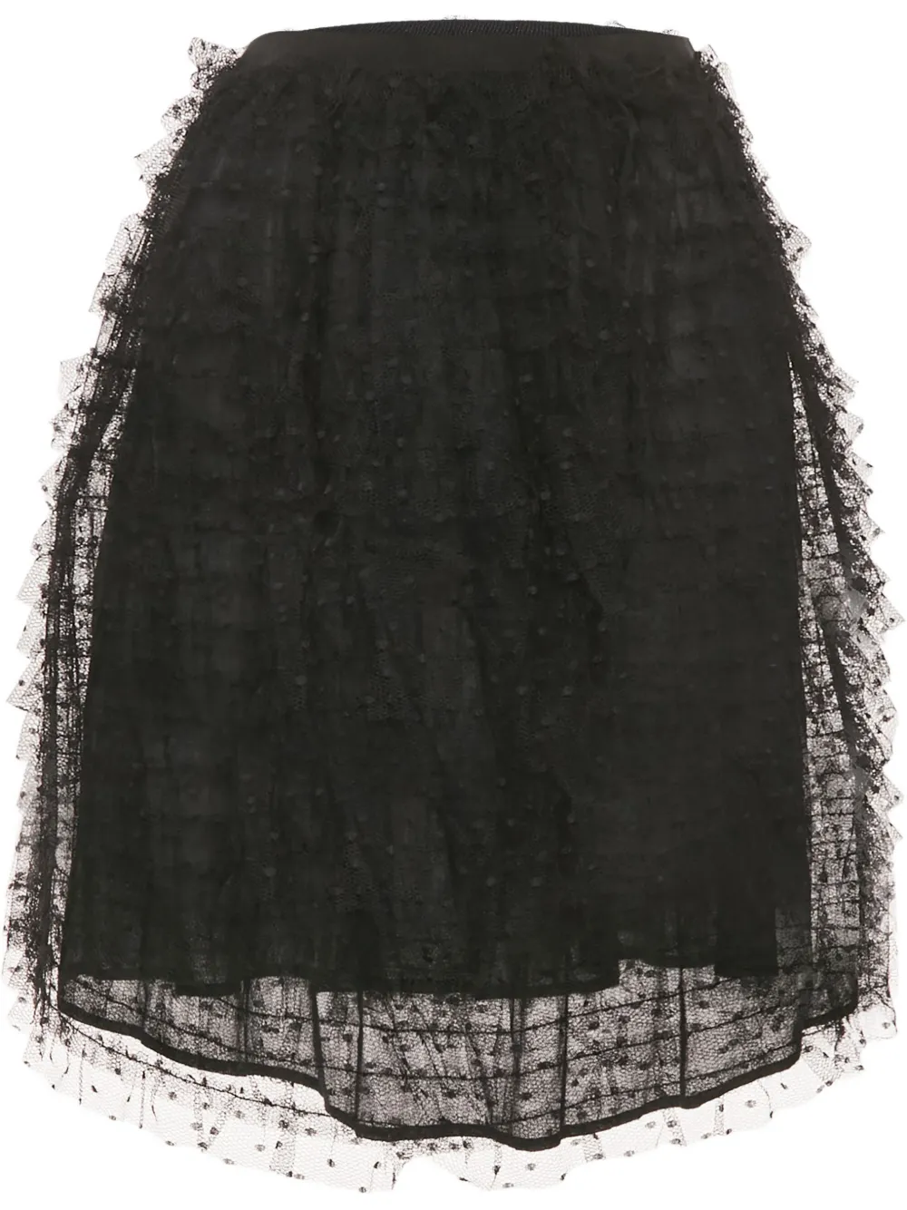 Pre-owned Valentino Tulle Layered Skirt In Black