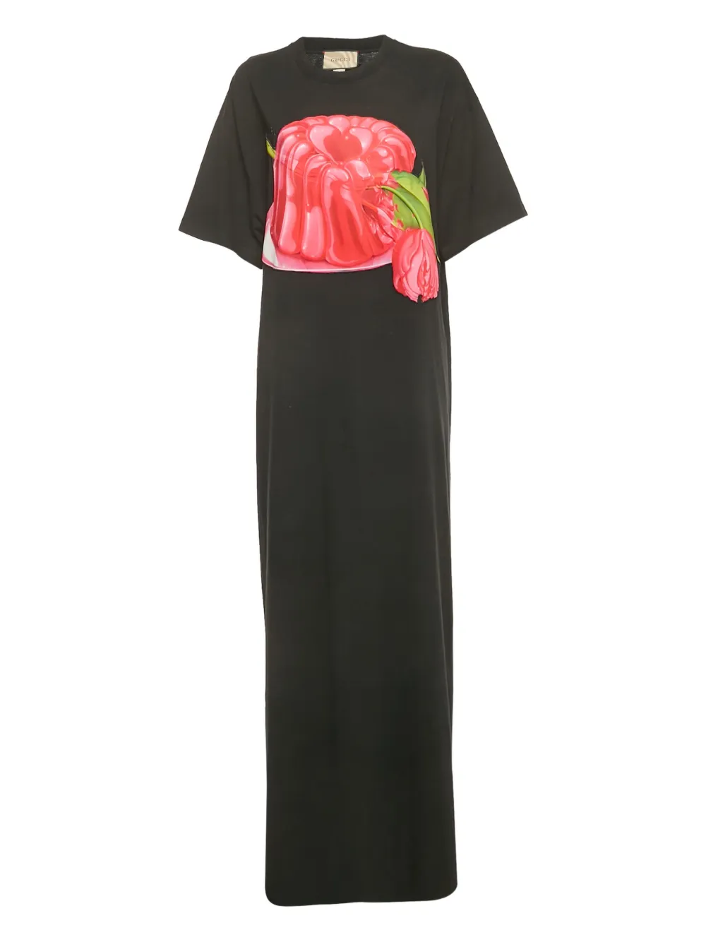 Pre-owned Gucci Graphic-print Maxi Dress In Black